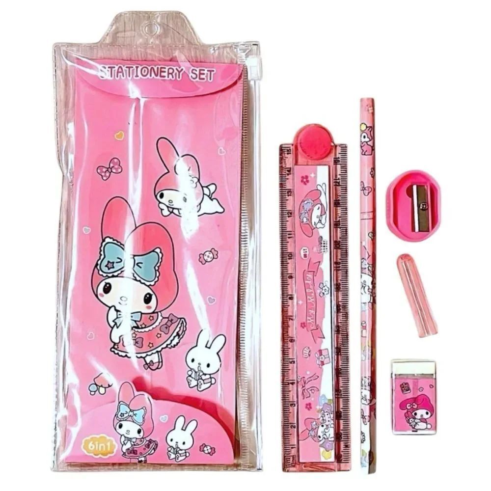🤯5/$25🤯 My Melody Stationary Set Ruler, Pencil, Eraser, Sharpener
